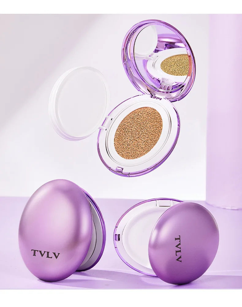 Korean Air Cushion Concealer Foundation, SPF Makeup Base with Soft-Focus Filter, Lightweight Non-Cakey, Long-Lasting Matte Cover