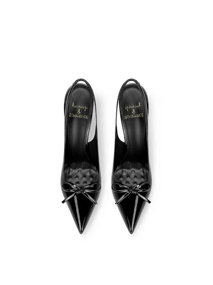 2025 Spring New Women's High Heels Black Patent Leather Pointed Stiletto Fashion Trend Women's Shoes