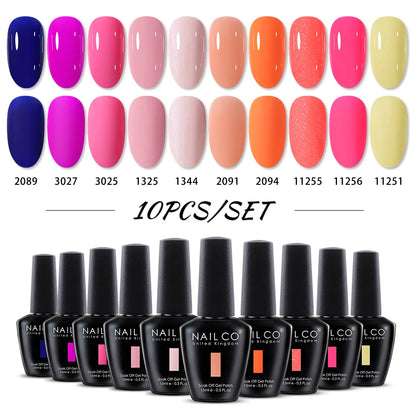 NAILCO 15ml 10/20/30pcs Nail Gel Polish 333 Colors Blue UV&LED Gel Varnish Nude Red Soak Off Semi Permanent UV Nail Gel Varnish