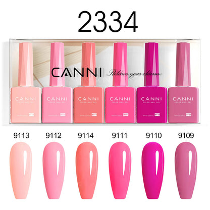 6pcs*9ml HEMA TPO FREE Nail Gel Polish CANNI Semi Permanent Jelly Pink Nude Color Gel Varnish Great Coverage UV LED Lacquer