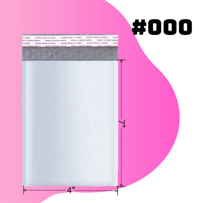1000 PCS #000 4x7 POLY BUBBLE MAILERS SHIPPING MAILING PADDED BAGS ENVELOPES SELF SEAL