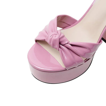 Square Headed Satin Banquet Sandals 2026 New Rhinestone Thick Heel High Heels 35-43 Leather Waterproof Platform Show Women Shoes