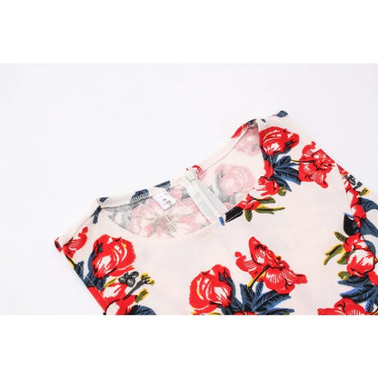 Summer Woman Printing Sleeveless Long Dress Vintage Dress Casual A-Line Beach Print Dress