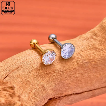 ASTM F136 Titanium Piercing Round Bowl Shaped Screw Labret Earring Set Lip Ring Cartilage Tragus Conch Jewelry Helix Nose Studs