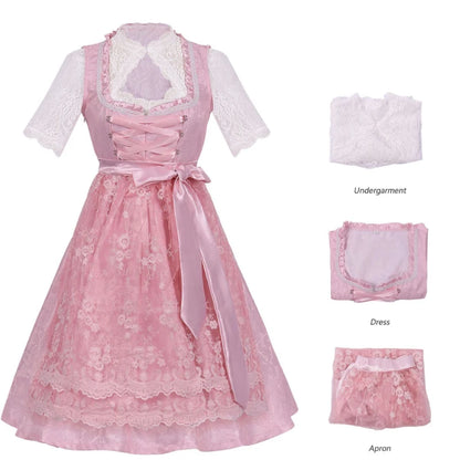 2026 German Oktoberfest Dress for Women (Includes Lingerie and Apron),Halloween and Carnival Costume,Bavarian-Style Maid Outfit