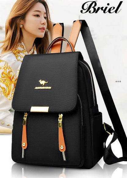 Hot Selling Solid Color Zipper Oxford Fashion Women's Backpack 2024 New Versatile Commuting Large Capacity Soft Female Back Pack