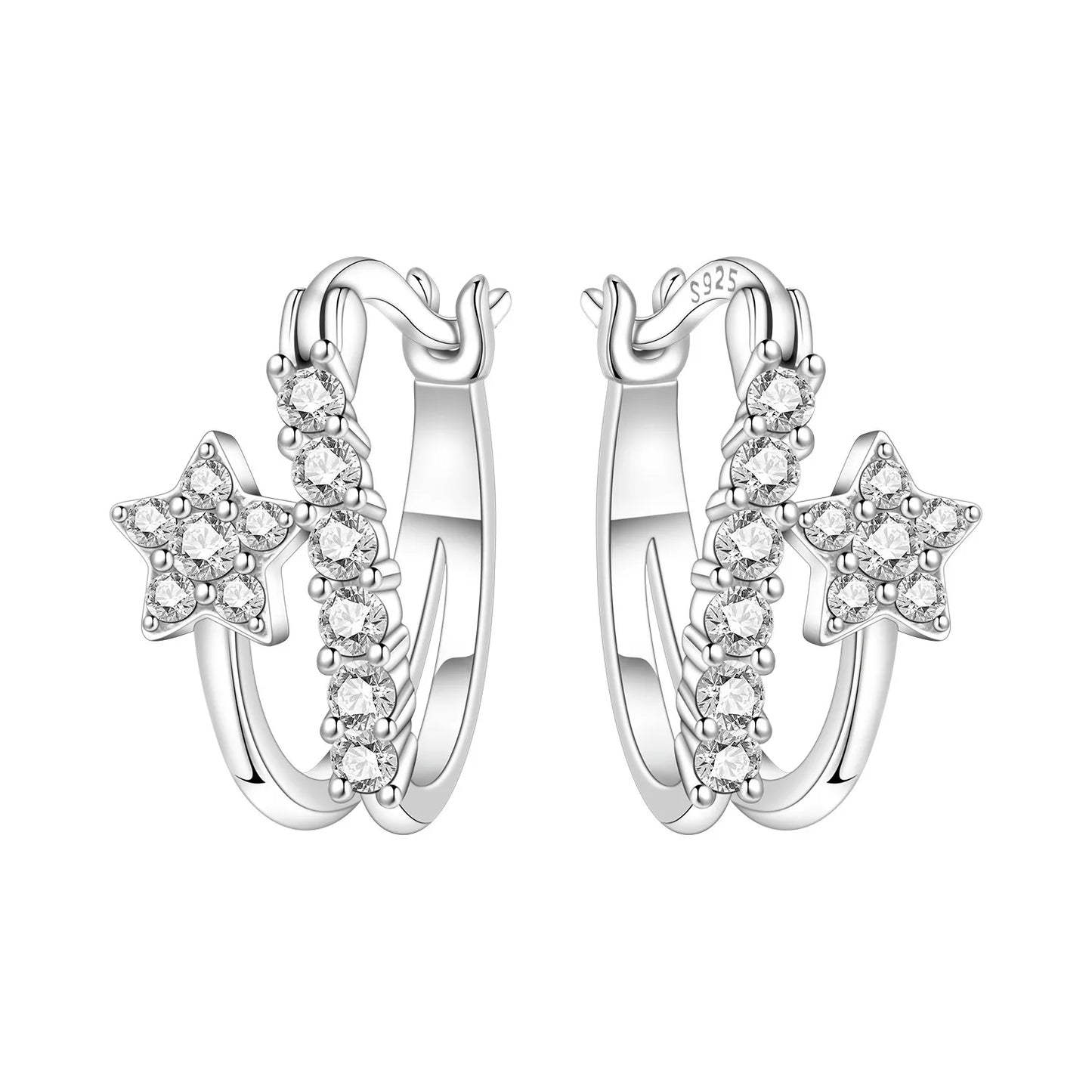 925 Sterling Silver Exquisite Multi-layer Ear Ring Jewelry Versatile Hoop Earrings For Women Jewelry Fine Birthday Party Gift