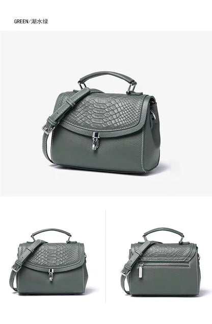 Women's Mini Bag Genuine Leather Lady Handbag Female Crocodile Pattern Crossbody Shoulder Bag Fashion Trend Small Flap Messenger