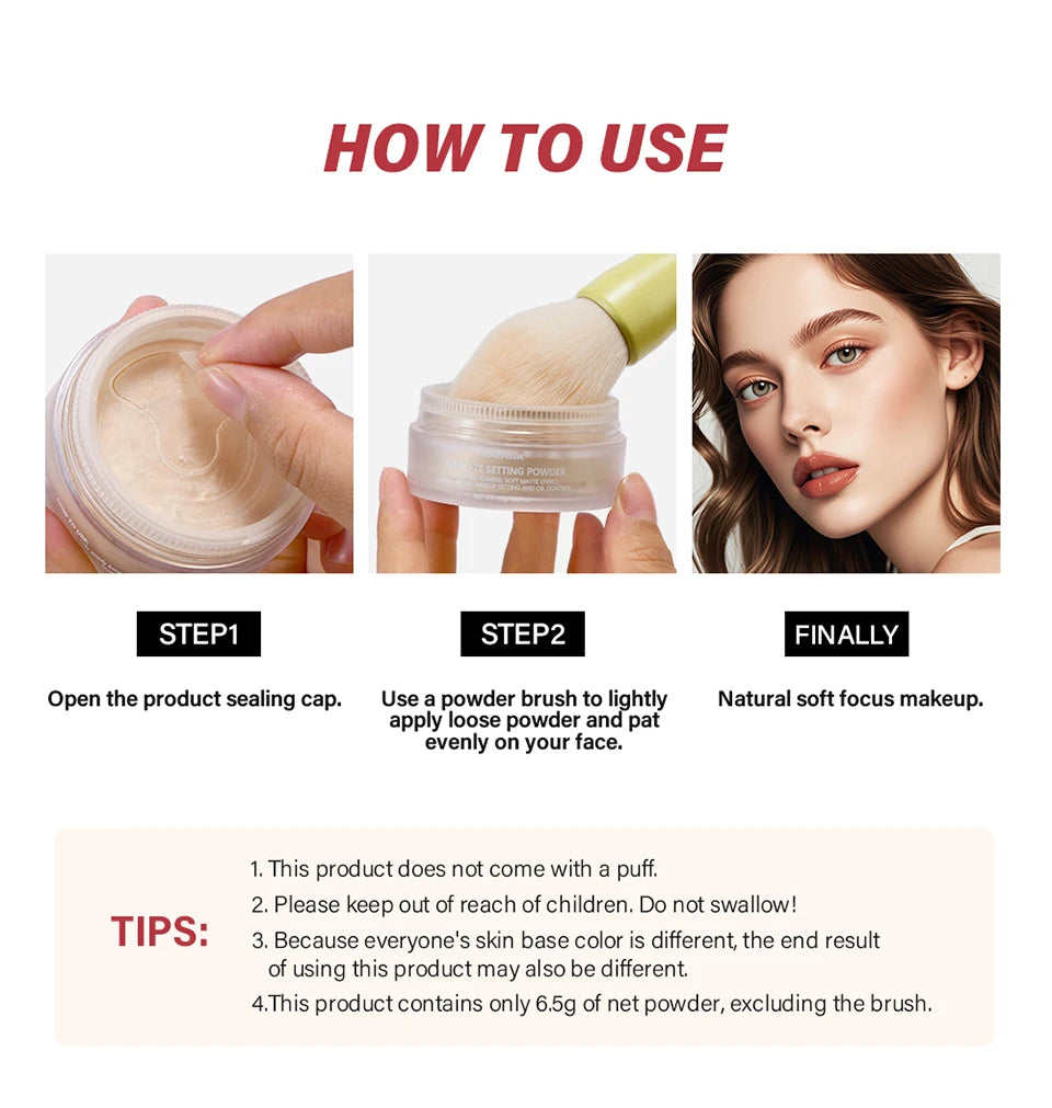 Oil Control Setting Powder Spray Set Matte Base Makeup Control Oil Waterproof Make-up Fixer Spray Hide Pores Setting Powder