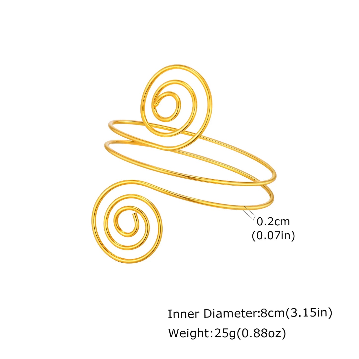 Upper Arm Armlet Bracelets for Women, Fashion Creative Spiral Line Adjustable Armband Cuff Bangle, Luxury Aesthetic Jewelry