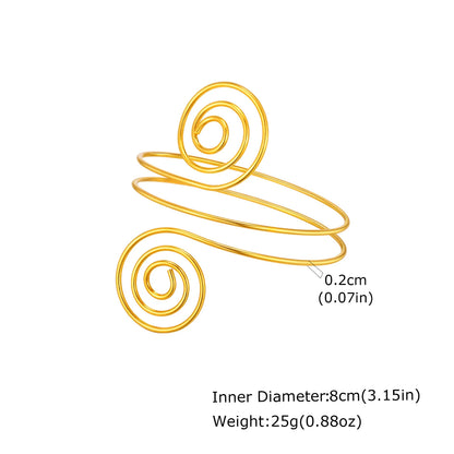 Upper Arm Armlet Bracelets for Women, Fashion Creative Spiral Line Adjustable Armband Cuff Bangle, Luxury Aesthetic Jewelry