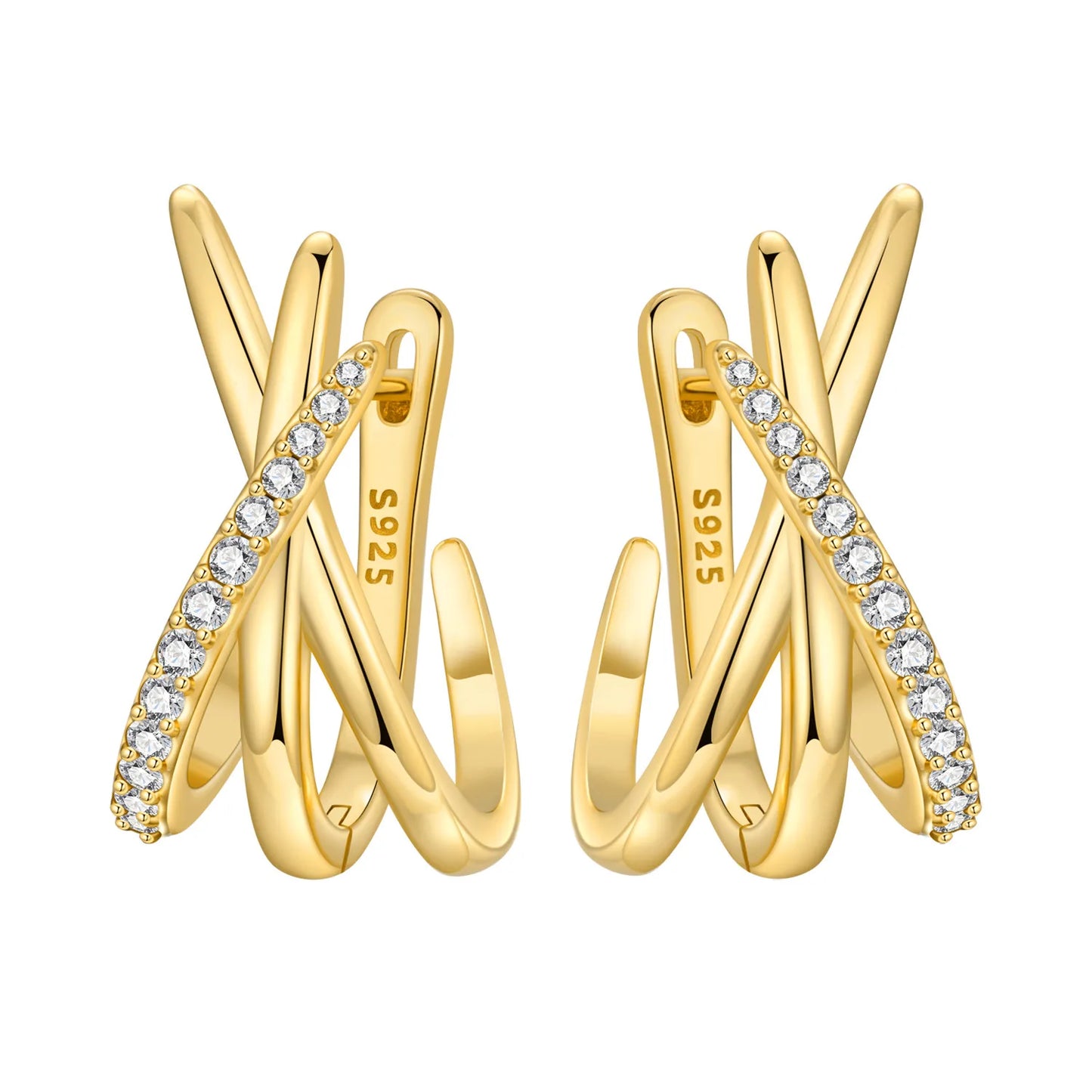 925 Sterling Silver Exquisite Multi-layer Ear Ring Jewelry Versatile Hoop Earrings For Women Jewelry Fine Birthday Party Gift