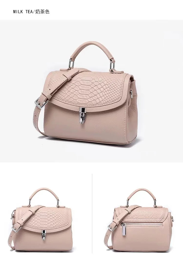 Women's Mini Bag Genuine Leather Lady Handbag Female Crocodile Pattern Crossbody Shoulder Bag Fashion Trend Small Flap Messenger