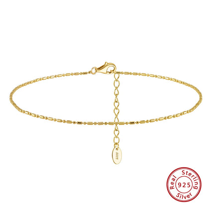 ORSA JEWELS 925 Sterling Silver Mariner Chain Anklets Fashion Women Summer 14K Gold Foot Bracelet Ankle Straps Jewelry SA24