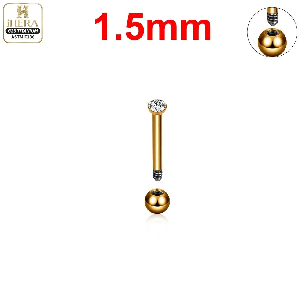 ASTM F136 Titanium Piercing Round Bowl Shaped Screw Labret Earring Set Lip Ring Cartilage Tragus Conch Jewelry Helix Nose Studs