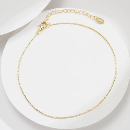 ORSA JEWELS 925 Sterling Silver Mariner Chain Anklets Fashion Women Summer 14K Gold Foot Bracelet Ankle Straps Jewelry SA24
