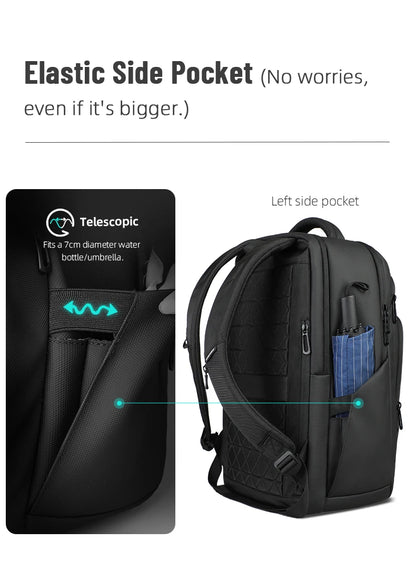 HK Multifunctional Business Backpack Men Large Capacity Travel Backpack Waterproof 17.3" Laptop Bag With USB Office Work Daypack