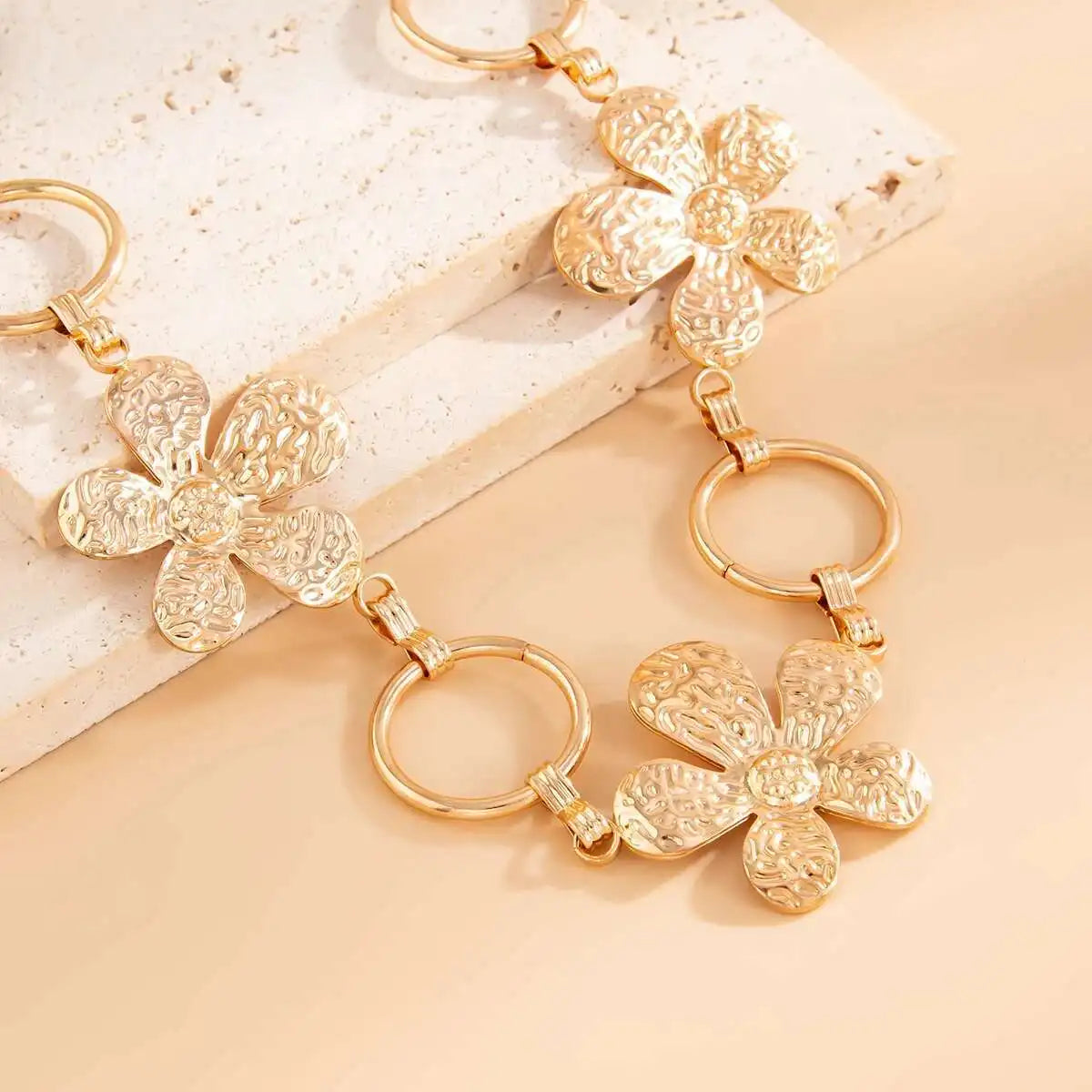 IngeSight.Z Exquisite Metal Large Flower Bikini Belly Waist Chain Women Fashion Summer Sexy Beach Party Belt Dress Body Jewelry