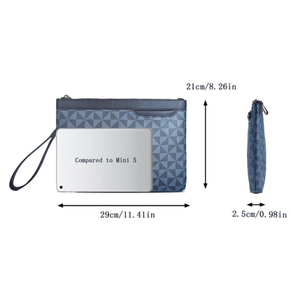 New Fashion PU Leather Men Clutch Bag Business And Leisure PAD Handbag Underarm Pocket Envelope Bag Outdoor Commuting Wallet Men