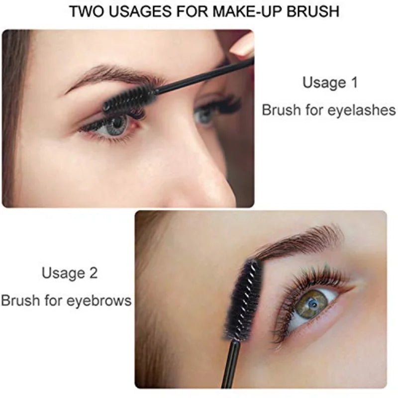 100/300Pcs Eyelash Mascara Brushes for Eye Lashes Extension Eyebrow and Makeup Lash Spoolies Wands