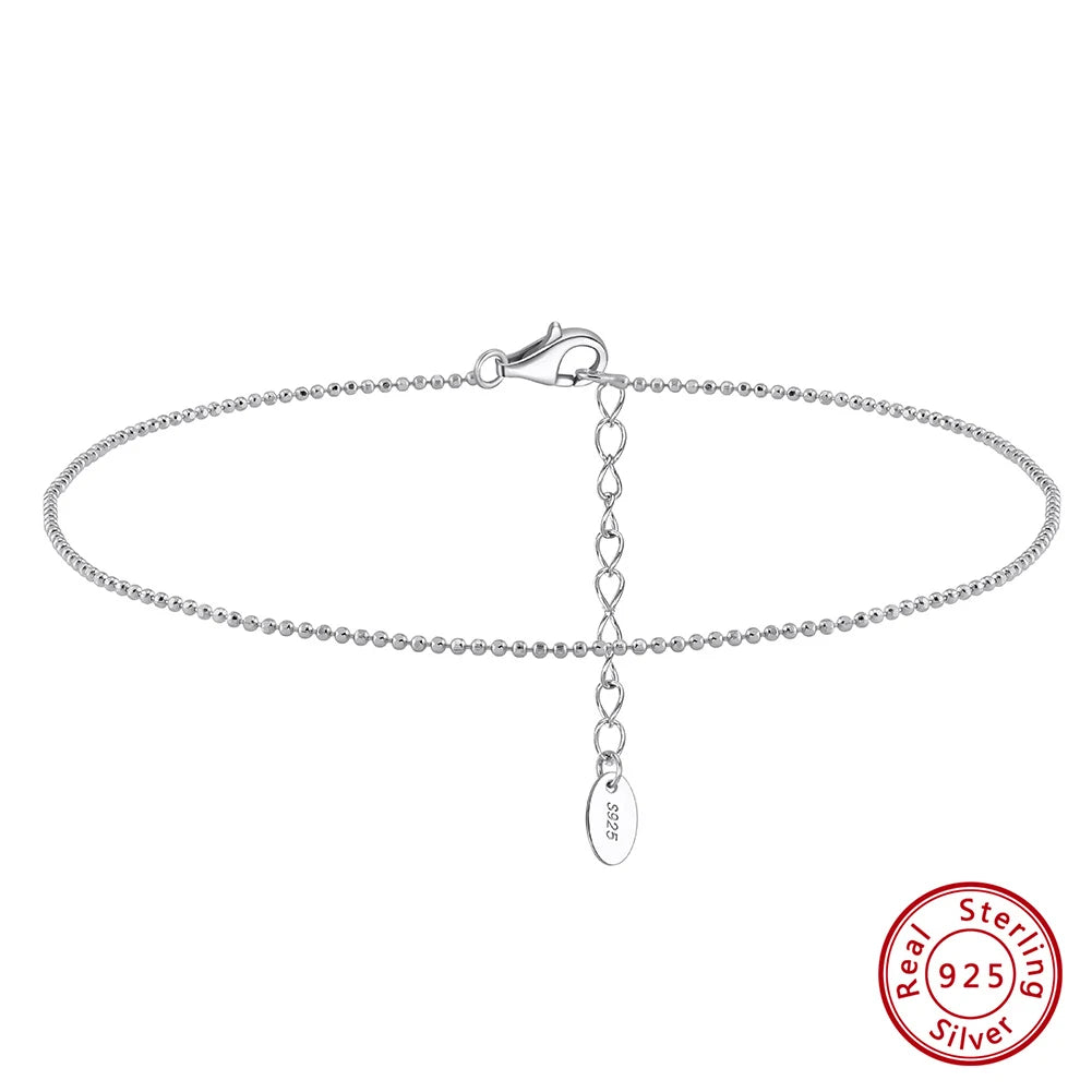 ORSA JEWELS 925 Sterling Silver Mariner Chain Anklets Fashion Women Summer 14K Gold Foot Bracelet Ankle Straps Jewelry SA24