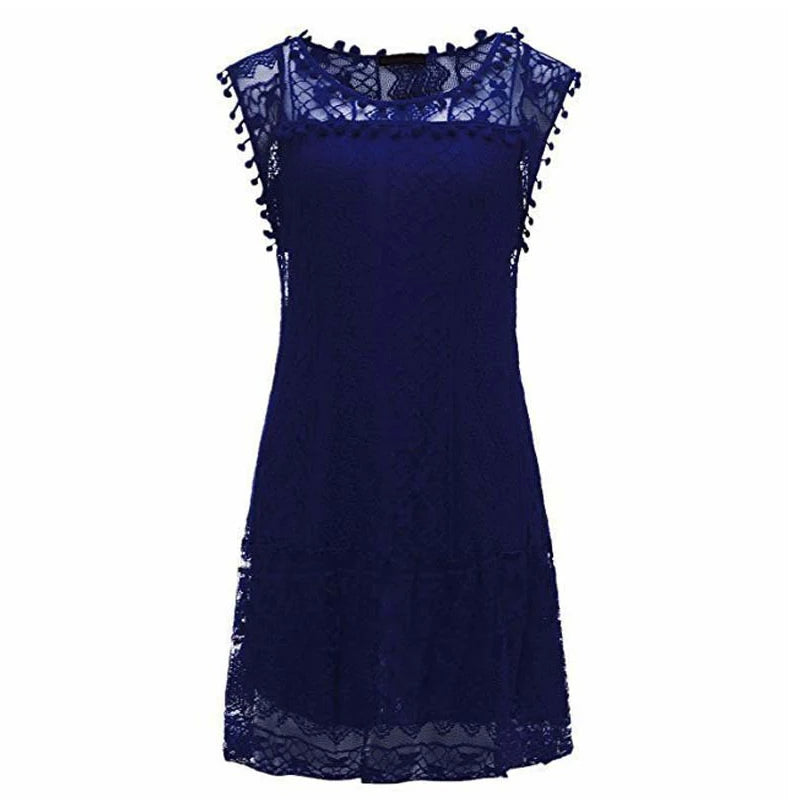 Summer White Women Dress 2024 Casual Sleeveless Beach Short Dress Female Sexy Tassel Mini Lace Dress Vestidos De Tricô Femenino