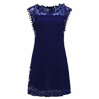 Summer White Women Dress 2024 Casual Sleeveless Beach Short Dress Female Sexy Tassel Mini Lace Dress Vestidos De Tricô Femenino