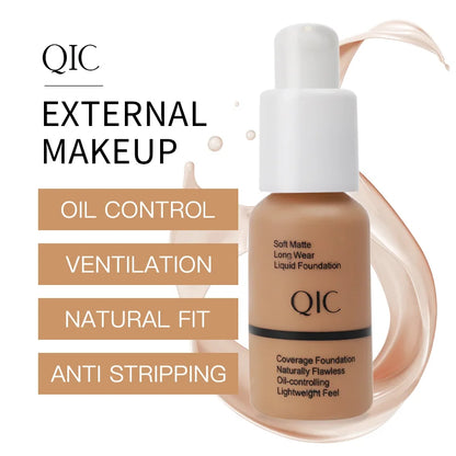 Liquid Foundation Concealer Face Naturally Flawless Matte Oil-Control Waterproof Long Lasting Foundation 30ml 5 Colors Optional