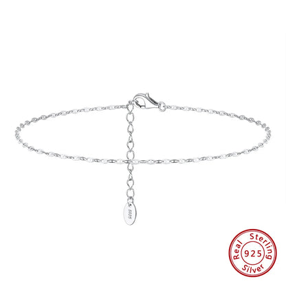 ORSA JEWELS 925 Sterling Silver Mariner Chain Anklets Fashion Women Summer 14K Gold Foot Bracelet Ankle Straps Jewelry SA24