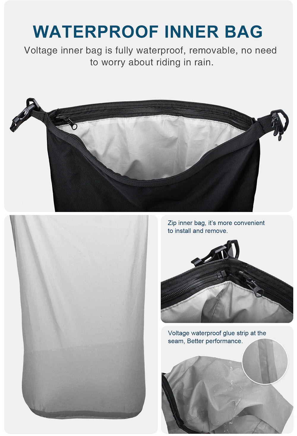 Rhinowalk Motorcycle Back Seat Bag 10/20/30L Waterproof Multifunctional Saddle Side Luggage Bag cycling backpack Universal