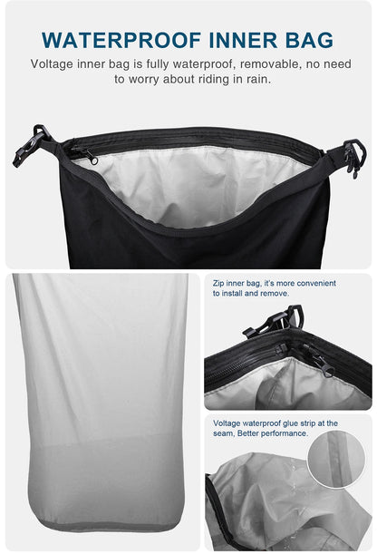 Rhinowalk Motorcycle Back Seat Bag 10/20/30L Waterproof Multifunctional Saddle Side Luggage Bag cycling backpack Universal