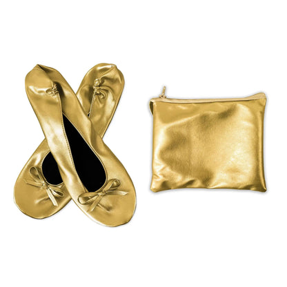Women's Foldable Portable Ballet Flats For Indoor Use Roll Up Slippers, Conveniently Packaged, With Bag, For Travel Wedding