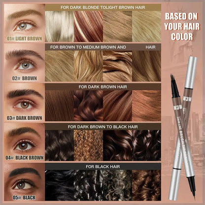 NEW Hair-Like Eyebrow Pencil 4D Micro-Sculpting Dual-Ended Eyebrow Pencil and Eyeliner Long-lasting Liquid Eyebrow Pen Like Real