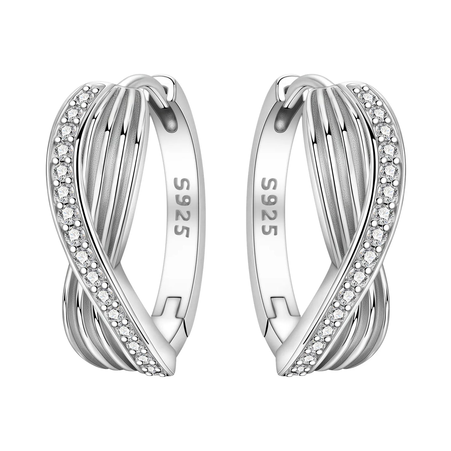925 Sterling Silver Exquisite Multi-layer Ear Ring Jewelry Versatile Hoop Earrings For Women Jewelry Fine Birthday Party Gift