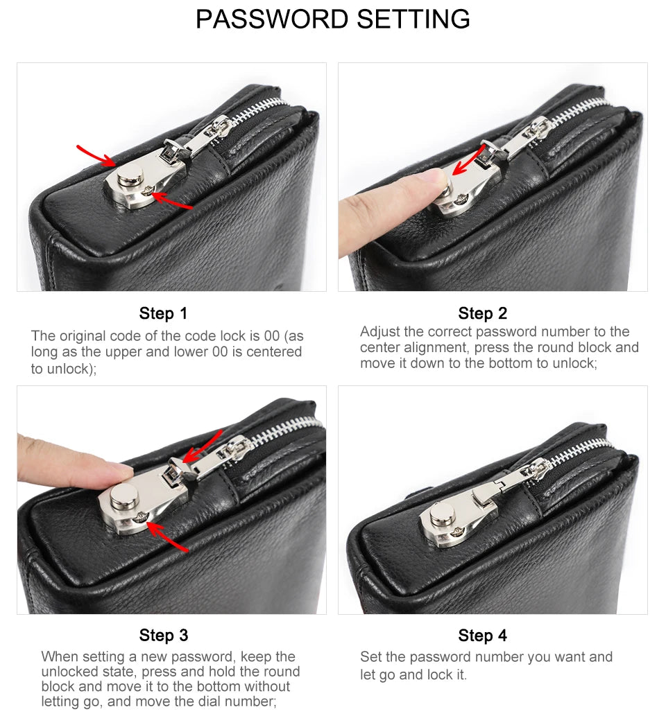 CONTACT'S Genuine Leather Male Clutch Password Design Men Handbag Wristlet Large Capacity Clutch Purse Casual Wallet Bag