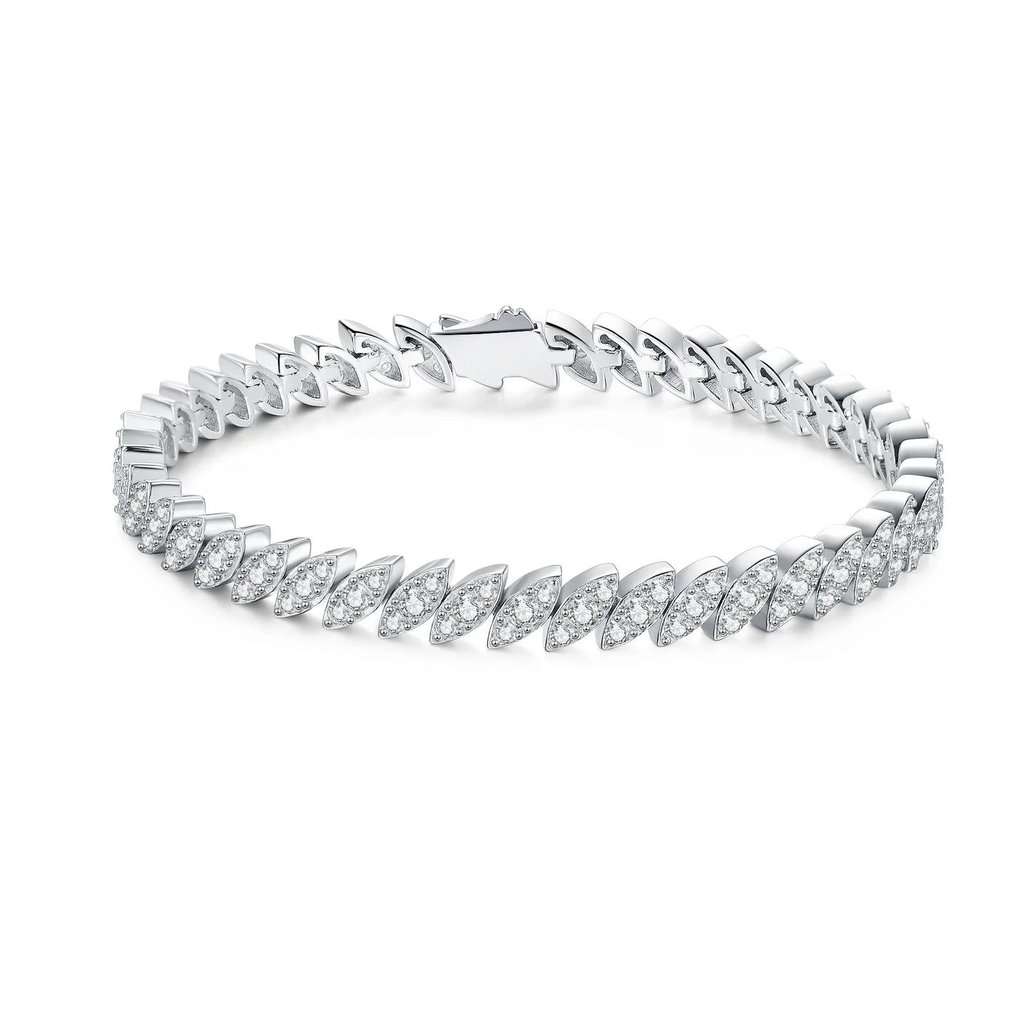 Classic Full Diamond Light Luxury Fashion Bracelet Women Moissanite PT950 Platinum Exquisite Craftsmanship, Long-lasting & Shiny