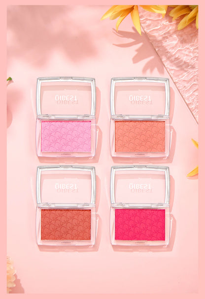 Embossed Powder Blush Peach Pink Coral Tint Makeup 3D Relief Blush Palette Brown Cheek Contour Rouge Cosmetics Face Brightens