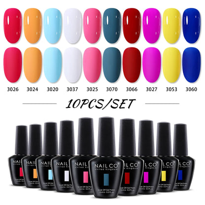 NAILCO 15ml 10/20/30pcs Nail Gel Polish 333 Colors Blue UV&LED Gel Varnish Nude Red Soak Off Semi Permanent UV Nail Gel Varnish