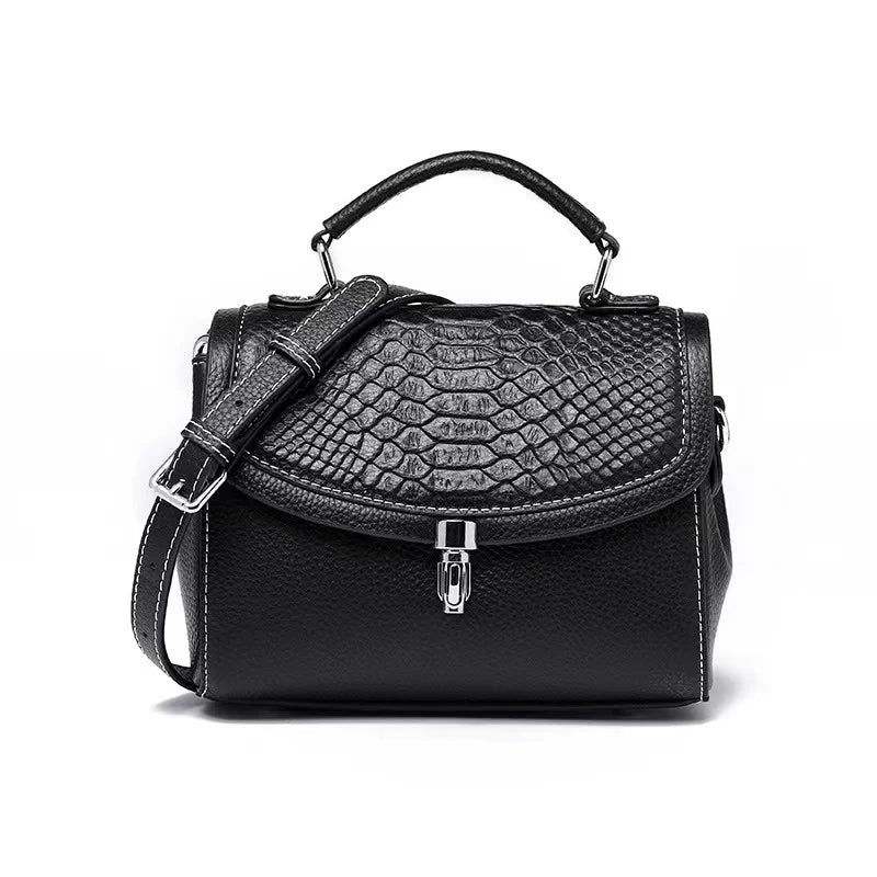 Women's Mini Bag Genuine Leather Lady Handbag Female Crocodile Pattern Crossbody Shoulder Bag Fashion Trend Small Flap Messenger