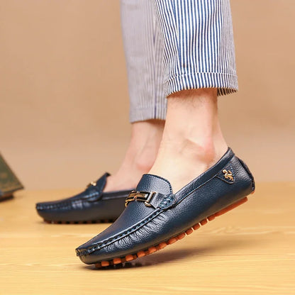 YRZL Shoes Men Handmade PU Leather Loafer Casual Driving Flats Slip-on Shoes Luxury Comfy Moccasins White Loafers Shoes for Men