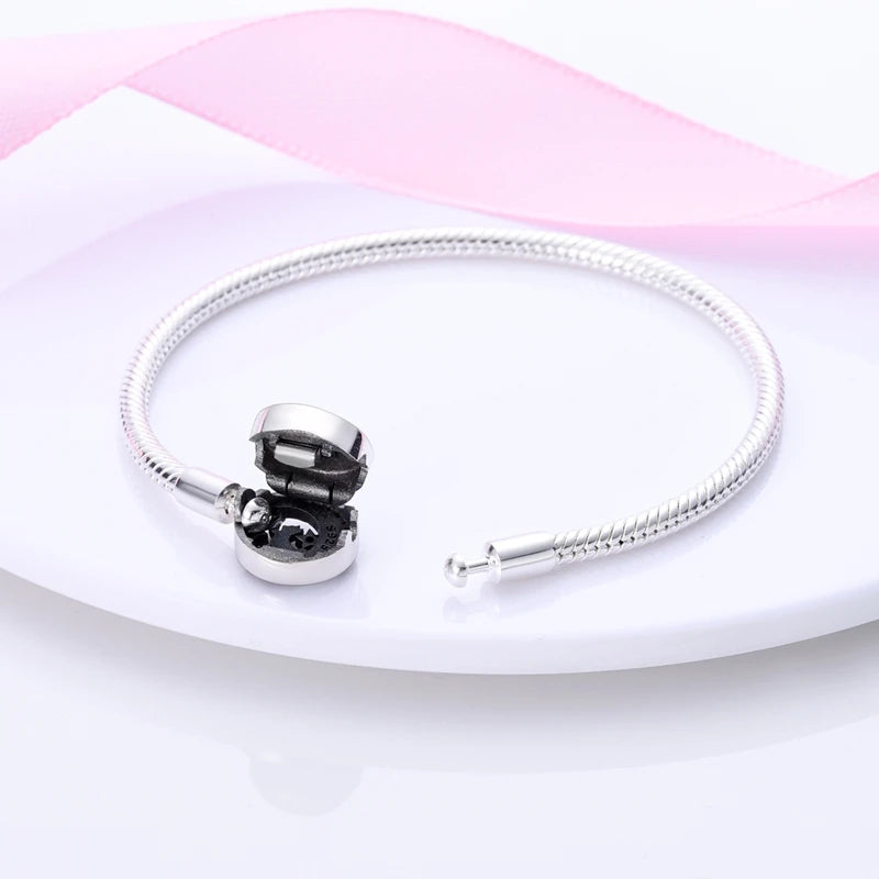 925 Sterling Silver Travel Plane Snake Basic Chain Cat and Moon Bracelet fit Original Charm Beads DIY Women Design Jewelry Party