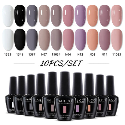 NAILCO 15ml 10/20/30pcs Nail Gel Polish 333 Colors Blue UV&LED Gel Varnish Nude Red Soak Off Semi Permanent UV Nail Gel Varnish