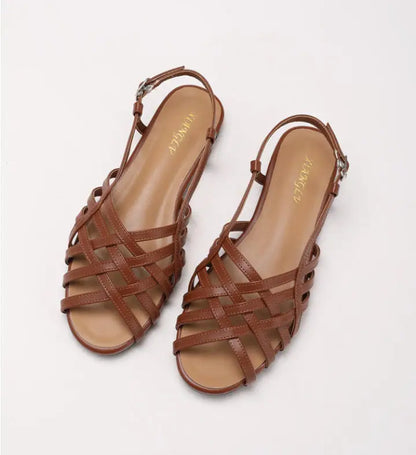 Women Roman Gladiator Flat Sandals Summer Soft Bottom Open Toe Narrow Band Weave Casual Shoes Plus Size Sandalias босоножки