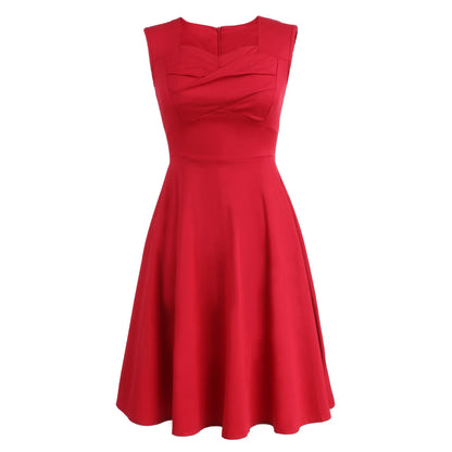 Vintage Dress New Women Sleeveless Large Swing Sexy Party Dress S-3XL