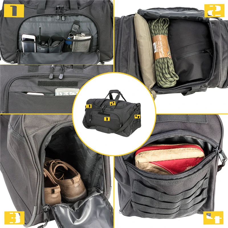 50L Travel Sports Bags Foldable Gym Bag Carry-on Luggage Duffle Bag With Shoes Compartment for Men Women 6 Colors