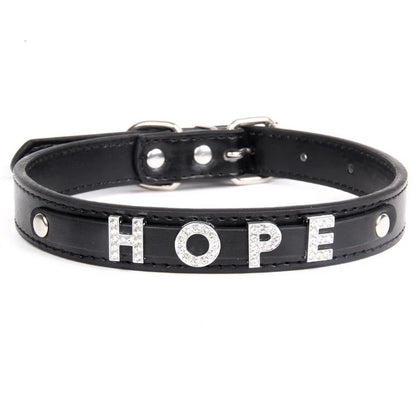 Punk Leather Collar DIY Custom Name Necklace Personalized Letter Angel Queen Choker for Women Men Sexy Cosplay Jewelry Gifts