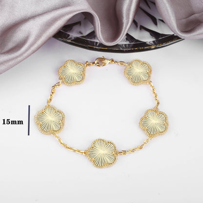 7 colors classic simple five-leaf flower pendant necklace natural stones clover Choker Chain for women party daily wear jewelry