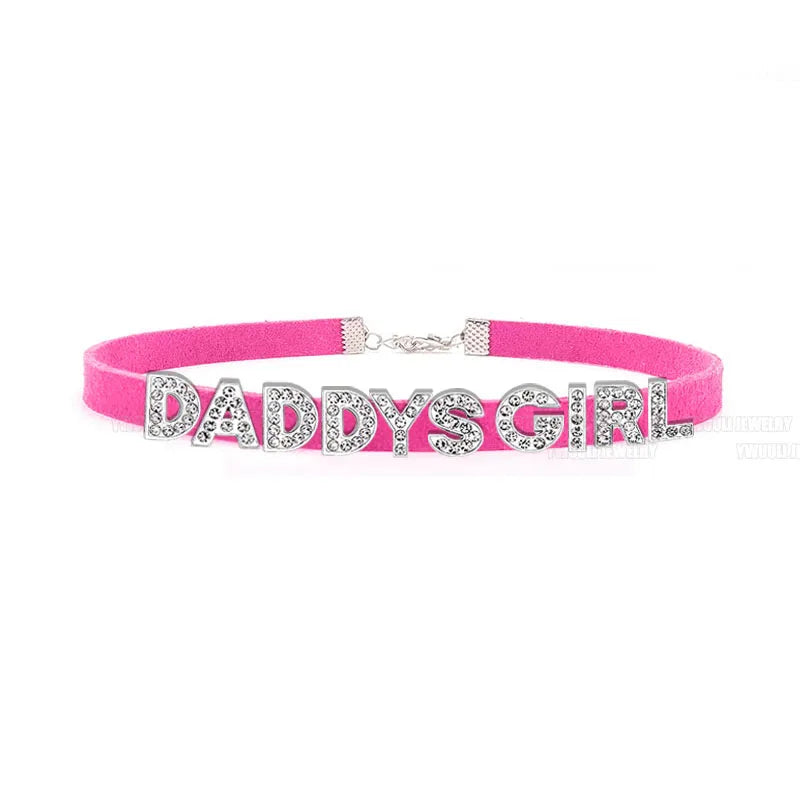Sexy Gothic DADDYS GIRL Letters Choker Necklace Women DIY Custom Name Collar Chocker Jewelry Necklaces Customized Products Gift