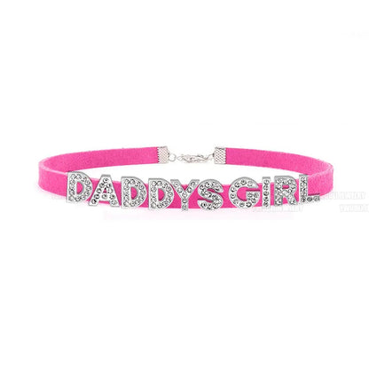 Sexy Gothic DADDYS GIRL Letters Choker Necklace Women DIY Custom Name Collar Chocker Jewelry Necklaces Customized Products Gift