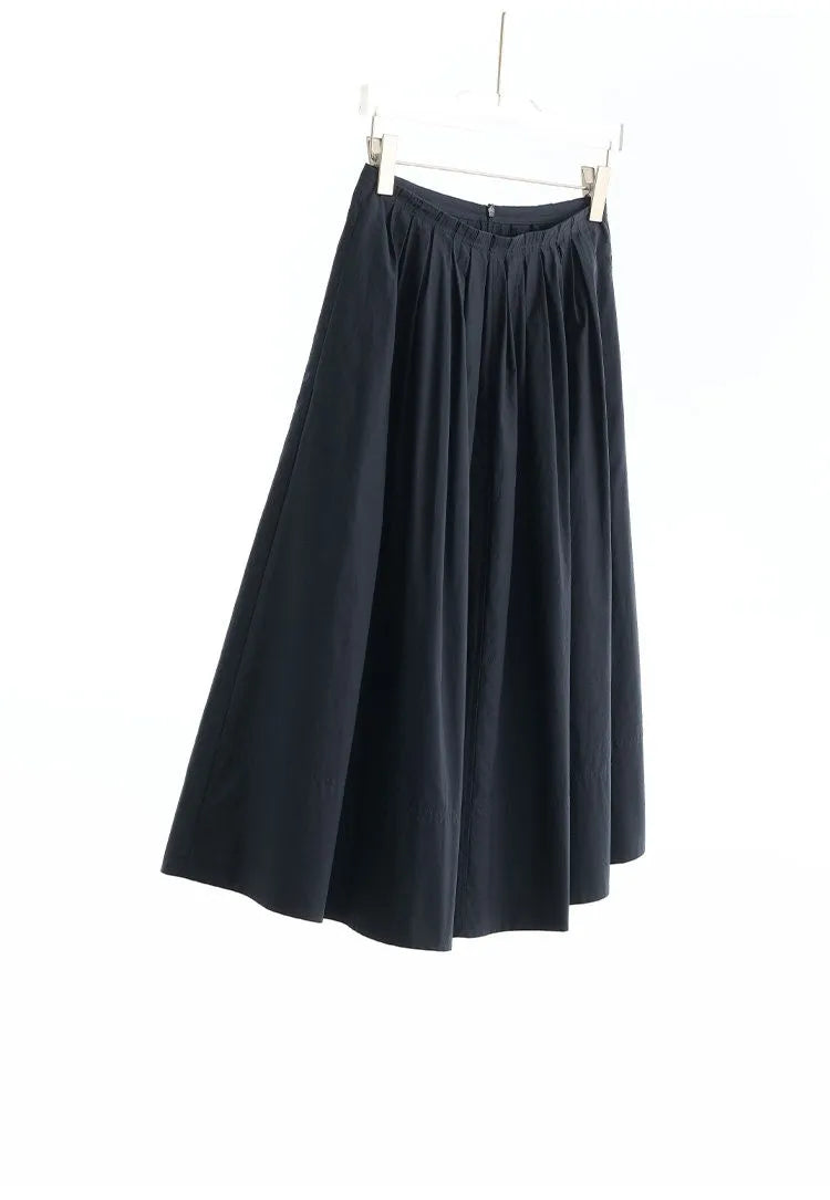 Hepburn-Style Mini Skirt~Pleated Skirt for Petite Figures, Gray-Purple 100% Cotton Umbrella Skirt, Gray A-Line Skirt, New Style for Women